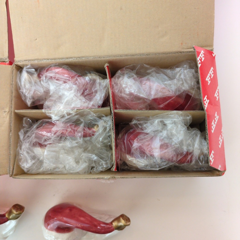 Vtg 90's Fitz and Floyd Santa Napkin Rings Old World Christmas Holiday Set of 8 - Picture 3 of 13
